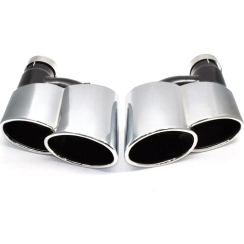 For Audi A4 A5 A6 A7 Exhaust Tip Changed WALD bumper S body kit 304 Stainless Steel Muffler tip Silver Tailpipe