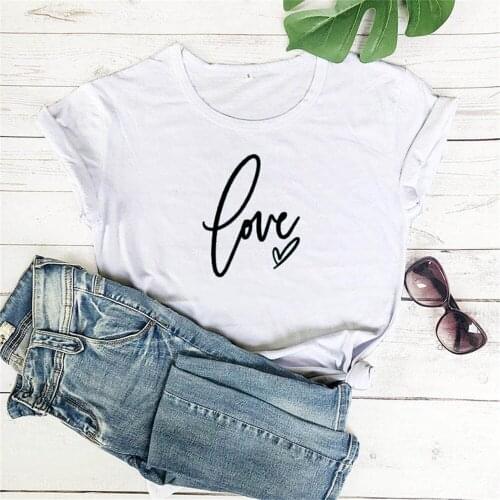 Love with heart Newest Funny T-shirt Valentines Day Love Shirt Valentines Day Women Casual Tees Valentines Day Gift TX5873