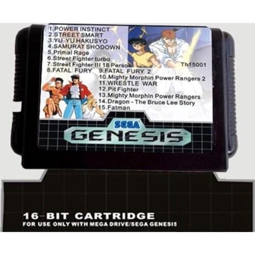 New Arrival 15 In 1 MD 16 bit Game Card For Sega Mega Drive For Genesis