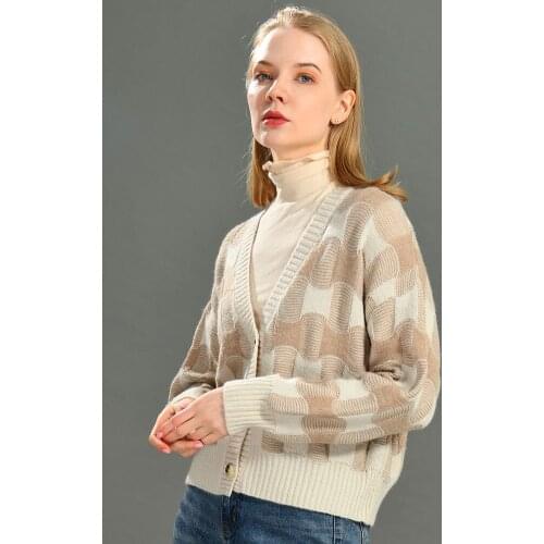 Autumn Cardigan Long Sleeves Sweater Women Ribbed Wool Cashmere Knitted Tops Chic Ladies Soft Outerwear Female