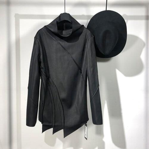 Owen seak Men Hoodies Sweatshirts High Street Mens Clothing Spring Turtleneck Men Solid Black Hoodies Sweatshirts