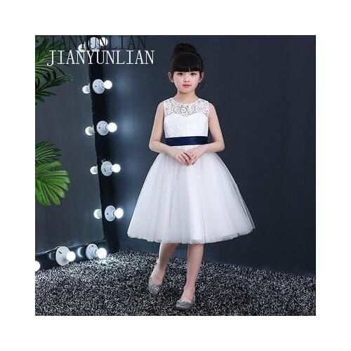 2018 Real Pretty O-Neck Tulle Coral Flower Girl Dresses Tulle Knee-length Zipper Back Vestidos De Nina Girls Pageant Dresses