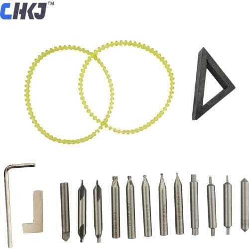 CHKJ 17pcs/lot Full Set Key End Mills Milling Cutter For Vertical Key Cutting Machine Locksmith Tools Cutters Bits Steel Drill