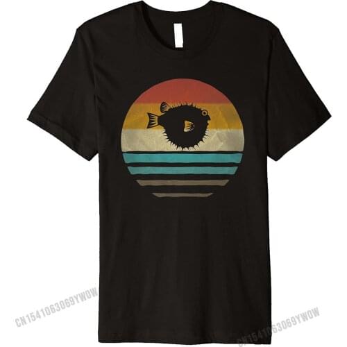 Retro Vintage Puffer Sea Fish Animal Lover Cute Funny Gift Premium T-Shirt UniqueLeisure Tops Tees Fashion Cotton Man Tshirts