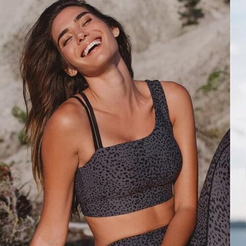 Custom Logo Top Bra Sports Slim Suits Stylish Ladies Yoga Pants Leopard Printing Women Fitness Leggings Gym Sets