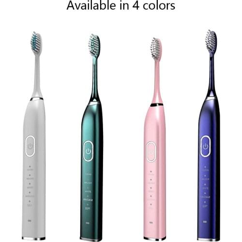 Ultrasonic Electric Toothbrush For Adult IPX7 Waterproof USB Charger 5 Modes With Toothbrush Replacement Head Set