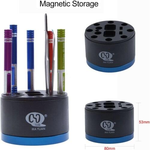 360 Degree Rotating Staniless Steel Base Storage Box Screwdriver Tweezers Deposit Desktop Organizer Storage Rack Repair Tools