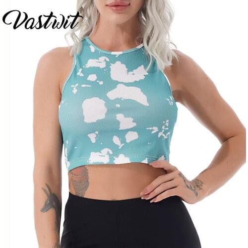 Tie Dye Rib Tank Top Women Summer 2021 Streetwear Y2K Slim Casual Fashion Green Sleeveless Sexy Crop Top