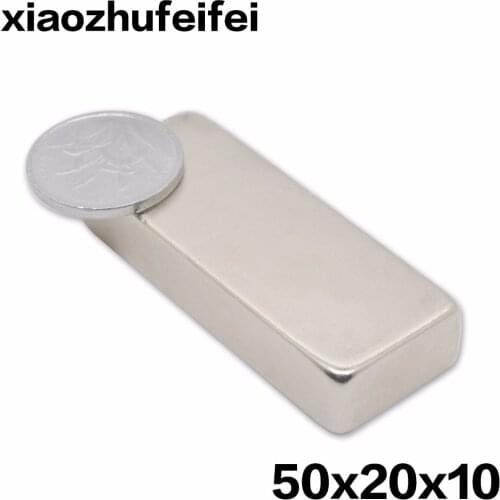20pcs 50*20*10 Big Bulk Super Strong Strip Block Magnets Rare Earth Neodymium 50x20x10 N35 Free Shipping 50mmx20mmx10mm