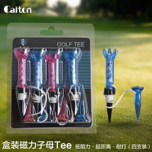 1box(4pcs) golf tees 80mm 360 Degree plastic tee Original package Golf Ball Holder Magnetic Step Down tee Outdoor Accessories