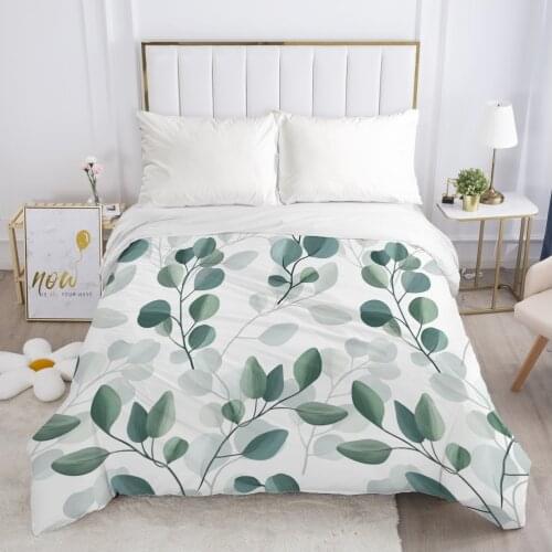 1pc Luxury Duvet cover Nordic Bedding Quilt/Comfortable/Blanket Case Single Double Queen King 140x200 220x240 Green leaf