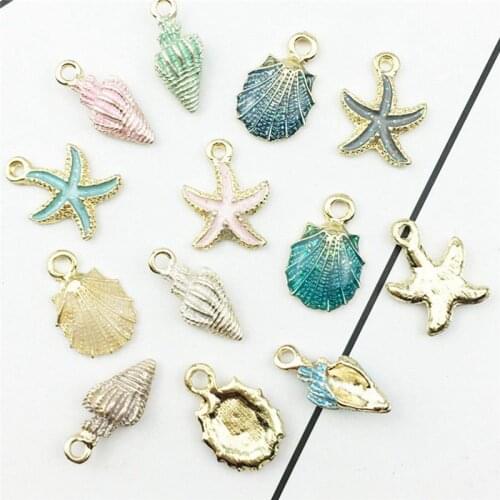 Craft Ocean Pendants 13/15Pcs DIY Handmade Charms Jewelry Nice Conch Sea Shell