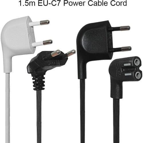 2 Prong EU European Cable Power Supply Cord Right Angle to IEC C7 Figure 8 Power Cable for Samsung Power Supply LED TV Laptop
