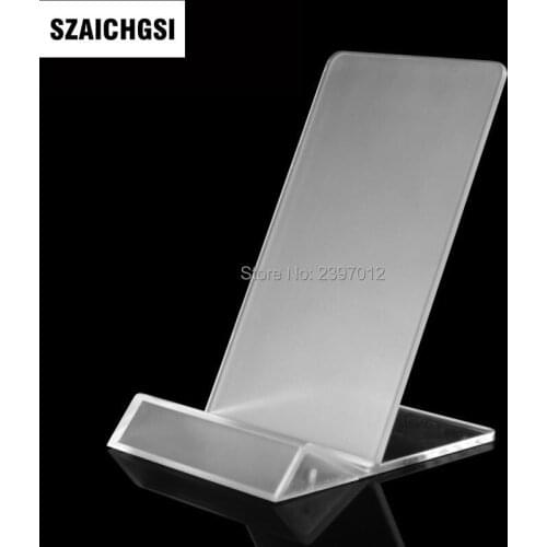 SZAICHGSI Acrylic Cell phone mobile phone Display Stands Holder stand for 5.5inch iphone samsung galaxy wholesale 1000pcs/lot