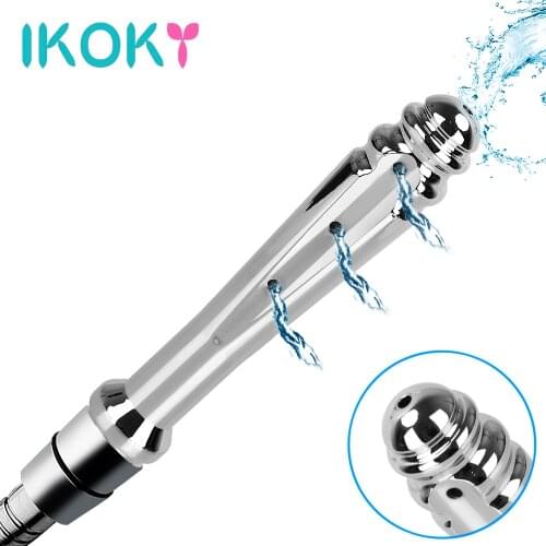 IKOKY 7 Holes Side Opening Anal Enema Cleaning Shower Sex Products Vaginal Wash Colonic Douche Nozzle