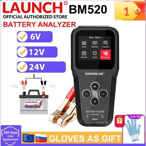 BM520 Digital Automotivo Battery Tester 6V 12V 24V Truck Motorcycle Reversible Access Clip Charging Test Tool Voltage Detector