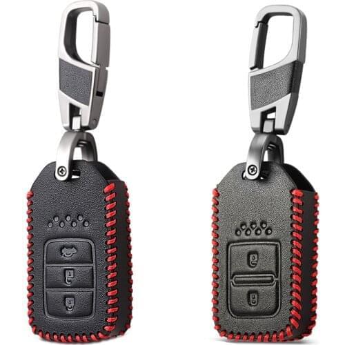 For Honda For Fit For Civic For HR-V CRV Odyssey Accord 2013-2019 Leather Car Styling Remote Smart Key Cover Fob Case Shell