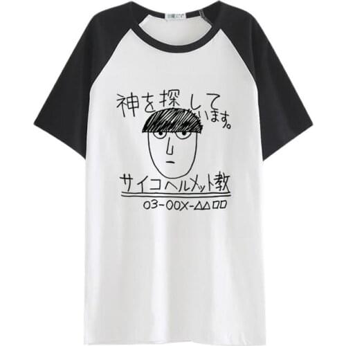 High-Q Unisex Mob Psycho 100 T-Shirts Mob tshirt cotton cartoon Tees Mobu Saiko Hyaku loose breathable t-shirt tshirt tees