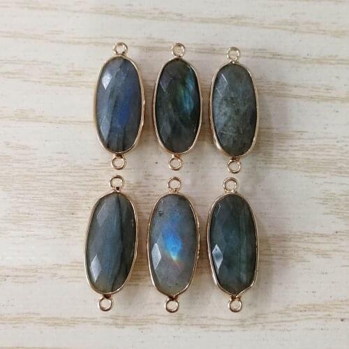Good quailty Natural ShimmerStone gold Connector pendant bracelet necklace accessories for jewelry making 6pcs/lot wholesale