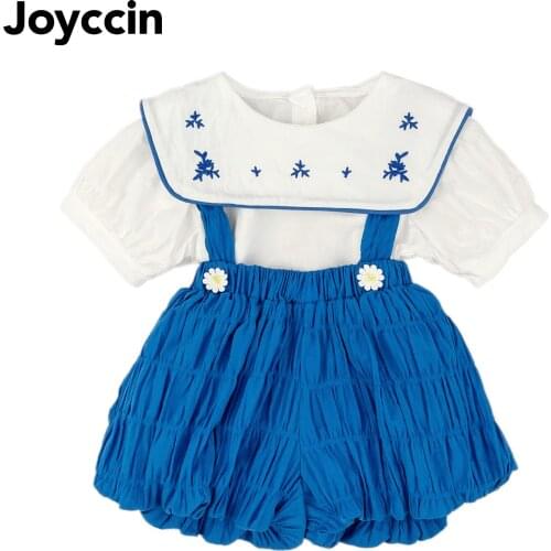 Joyccin New Girl‘s short sleeve bib pants set clothing set