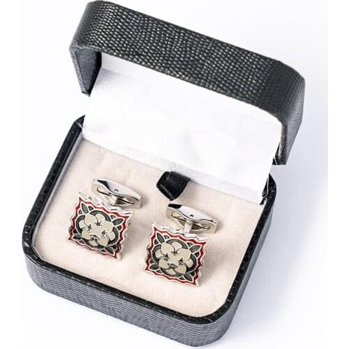 Fashion Black PU Leather Cufflinks Box Jewelry Gift Storage Cases Cuff Link Display Boxes