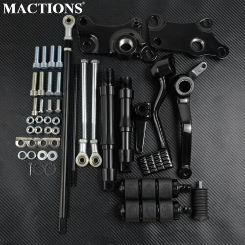 Motorcycle Black Forward Controls Complete Kit Set With Pegs Lever Linkages For Harley Sportster XL 1991 1992 1993-2003