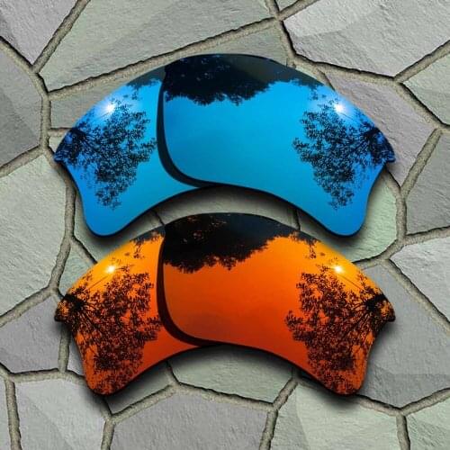 Sky Blue&Red Orange Sunglasses Polarized Replacement Lenses for Oakley Flak Jacket XLJ