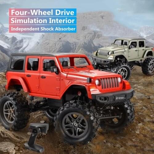 Independent Suspension Four-wheel Drive Remote Control Jeep 2.4G Simulation Interior Rubber Tires Cool Lights Electric RC Buggy