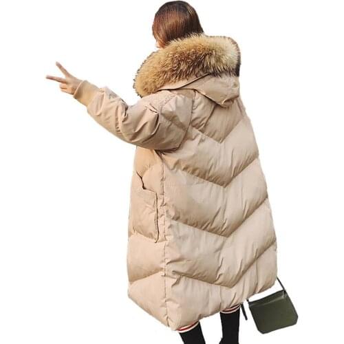 2019 Hot Sale Winter New Heavy Seta Lead Cotton Girls Loose Coat Overknee Soft Sister Cotton-padded Clothes Easy Bread Student