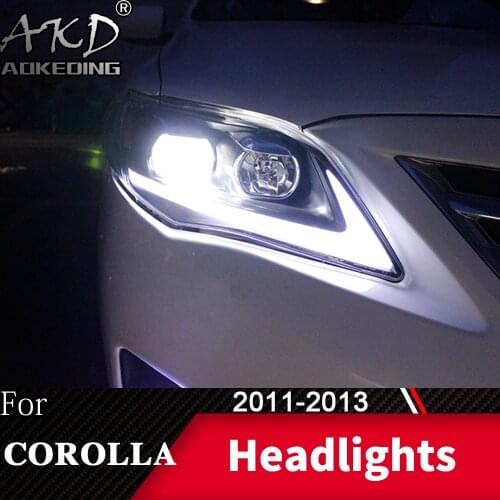 Head Lamp For Car Toyota Corolla 2011-2013 Altis Headlights Fog Lights Day Running Light DRL H7 LED Bi Xenon Bulb Car Accessory