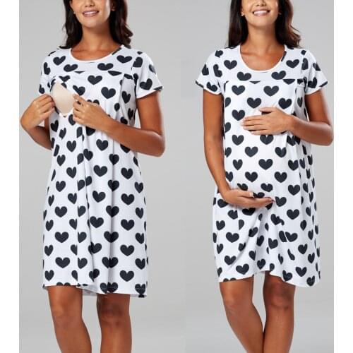 Dress Childbirth Nursing Pajamas Pregnant Women Nightwear For Breastfeeding Sleepwear Maternity Pajamas Nightgown Breastfeeding