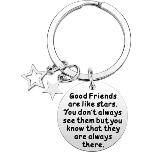 Best Friend Gifts for Women - Good Friends are Like Stars Friendship Keychain Birthday Gift for Best Friend Teens BFF Jewelry