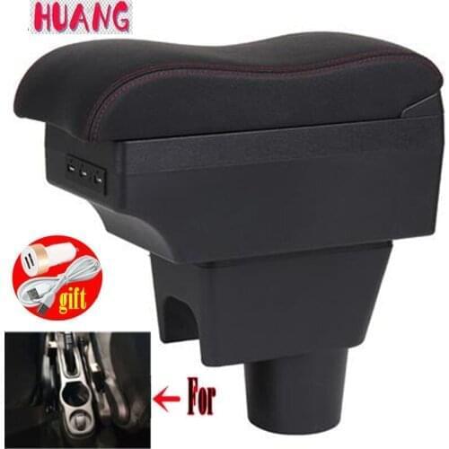 For Nissan Terrano 3 Armrest box Center Storage box car accessories Interior With USB LED