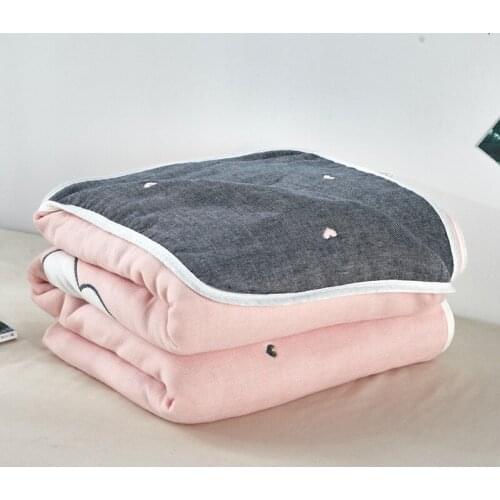 Six Layer Jacquard Gauze Home Bedding Summer Blanket Baby Newborn Student Dormitory Comforter Travel Plaid Newborn Swaddle