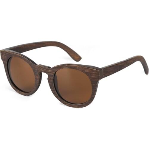 Retro Wooden Bamboo dyed brown Men Sunglasses women Polarized glasses Mirror Coated Ladies High-grade beach Sunglasses