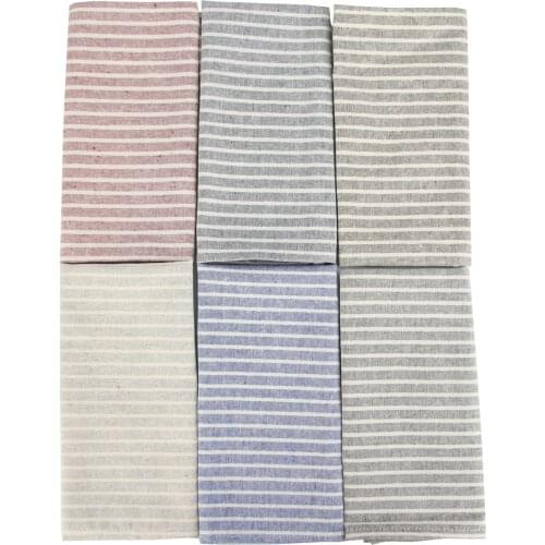 Plain White Striped Cloth Napkins Set of 12 pcs 30x40cm cotton Napkins Dinner table Napkins for Events & Home Use