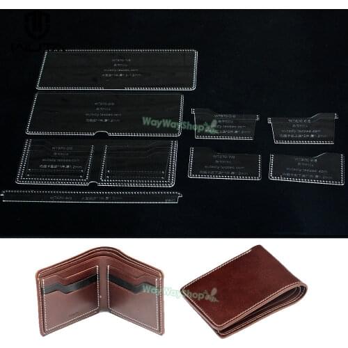 Wallet Template Clear Acrylic Patterns Leather handcraft model WT870 DIY Amateur