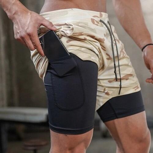 Joggers Shorts Men 2 in 1 sport shorts Gyms Fitness Bodybuilding Workout Quick Dry Beach Shorts Male Summer Running shorts men