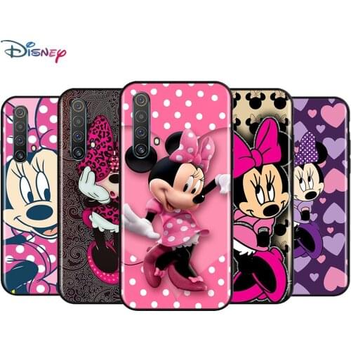 Silicone Black Cover Minnie Mouse For Realme 2 3 3i 5 5S 5i 6 6i 6S 7 Global X7 Pro 5G Phone Case Shell