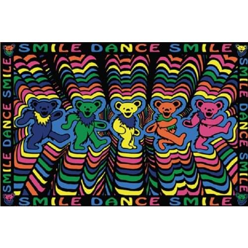 Grateful Dead Smile Dance Smile Tapestry Tablecloth Wall Art