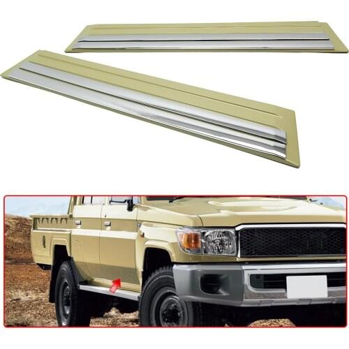 Car Styling ABS Chrome Car Side Door Body Protector Molding Cover For Toyota Land Cruiser 2Door Pickup LC79 FJ79 J79 Accessories