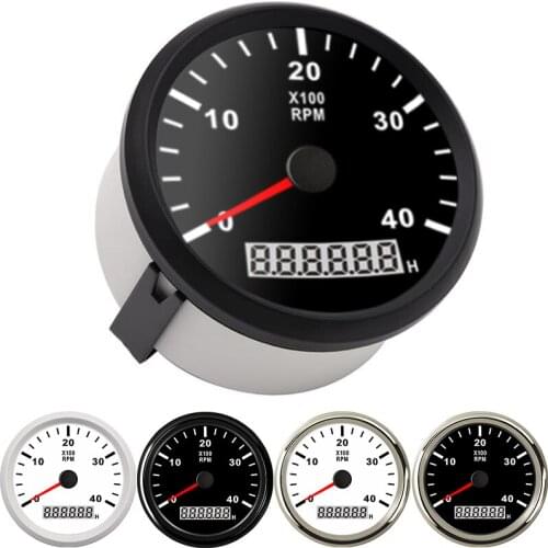 85mm Marine Tachometer Engine Hour Meter 0-4000 RPM digital Outboard Truck Car Boat Waterproof RPM Meter tacometro auto gauge