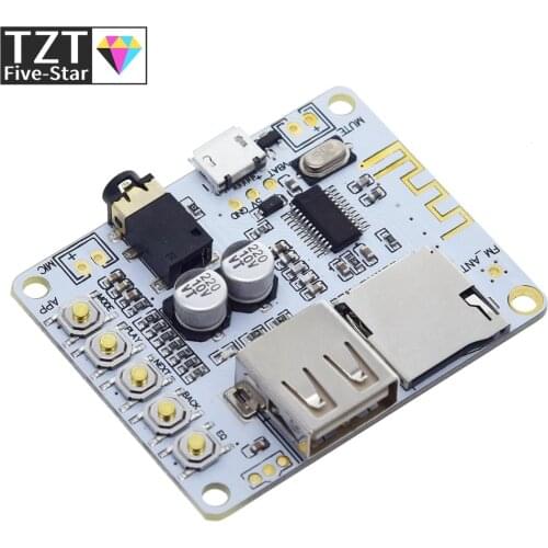 TZT Bluetooth Audio Receiver board with USB TF card Slot decoding playback output A7-004 5V 2.1 Wireless Stereo Music Module