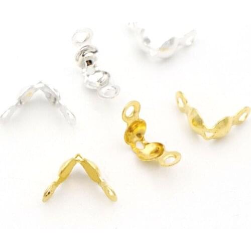 100pcs 4x7mm Gold Silver Color End Crimp Beads Loops Ball Chain Connector For Jewelry Making Finding Diy Accessories Wholesale