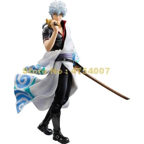 Anime silver soul gintama sakata gintoki pvc action figure collection model 22cm Toy