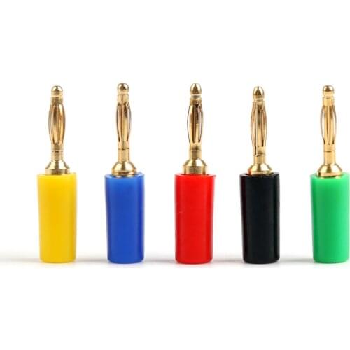 Areyourshop Best Promotion 5Pcs Mini 2mm Copper Banana Plug Jack For Speaker Amplifier Gold Plated B
