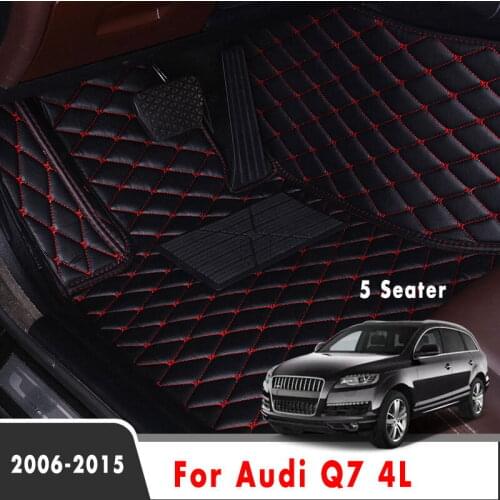 Car Floor Mats For Audi Q7 4L 2015 2014 2013 2012 2011 2010 2009 2008 2007 2006 (5 Seater) Auto Interior Custom Leather Carpets