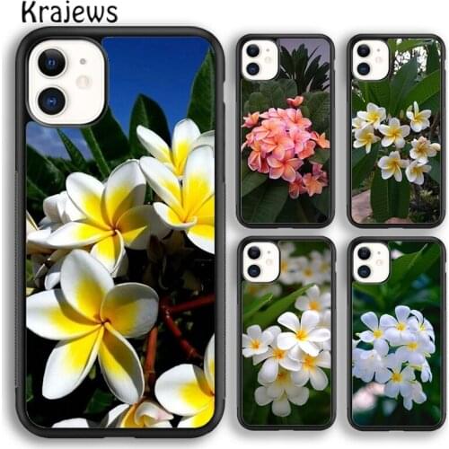 Krajews Frangipani Tropical Flowers Phone Case Cover For iPhone 5s 6s 7 8 plus X XR XS 11 12 pro max Samsung Galaxy S8 S9 S10