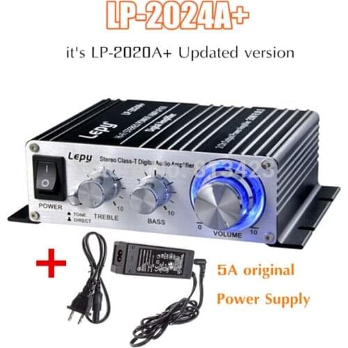 Lepy LP-2024A+ HIFI stereo Class-T digital audio car amplifier+5A power supply