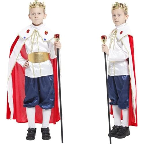 Halloween Childrens The King Prince With Crown Cosplay Clothes Masquerade Party Show Performance Costume Dress Up